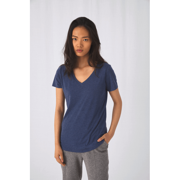 B&C | Triblend T-shirt voor dames met V-hals B&C | Triblend T-shirt voor dames met V-hals
